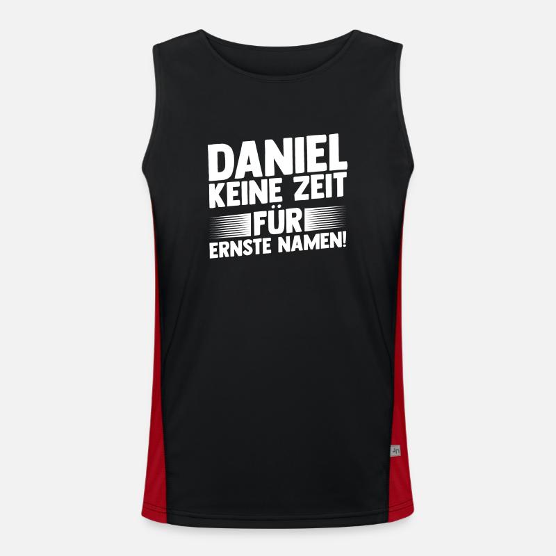 First name Daniel - Men's Functional Contrast Tank Top - black/red