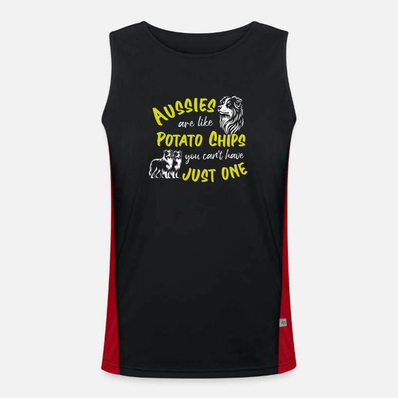 Aussies are like Potato Chips - yellow Men's Functional Contrast Tank Top 