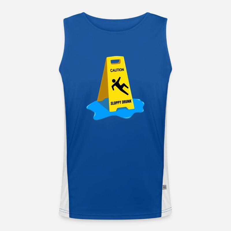 Caution Sloppy Drunk Men's Functional Contrast Tank Top 