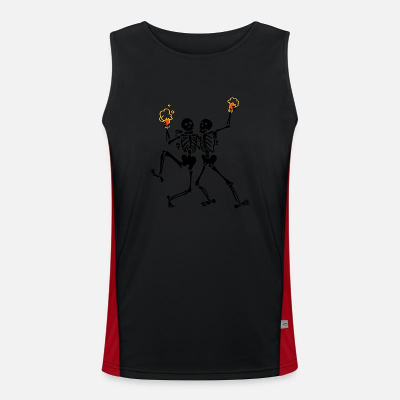 Skeletons doing java - Men's Functional Contrast Tank Top  - black/red