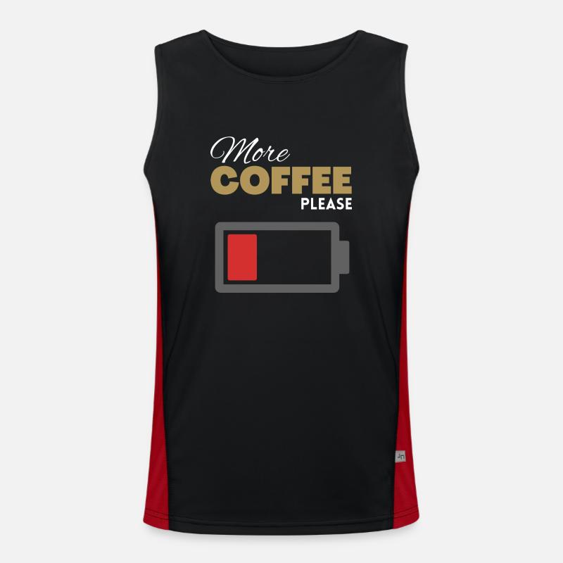 More Coffee Please low battery Men's Functional Contrast Tank Top 