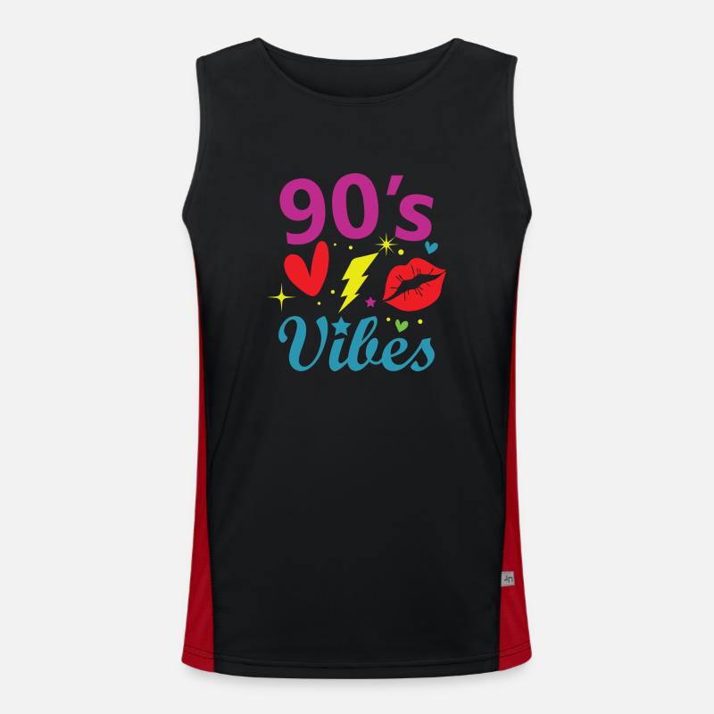 1990s Proverbs 90s Gift Idea - Men's Functional Contrast Tank Top  - black/red
