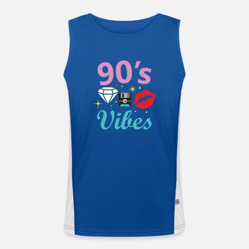 1990iger Sprüche 90s Geschenksidee Funktionelles Kontrast-Tank Top für Männer 