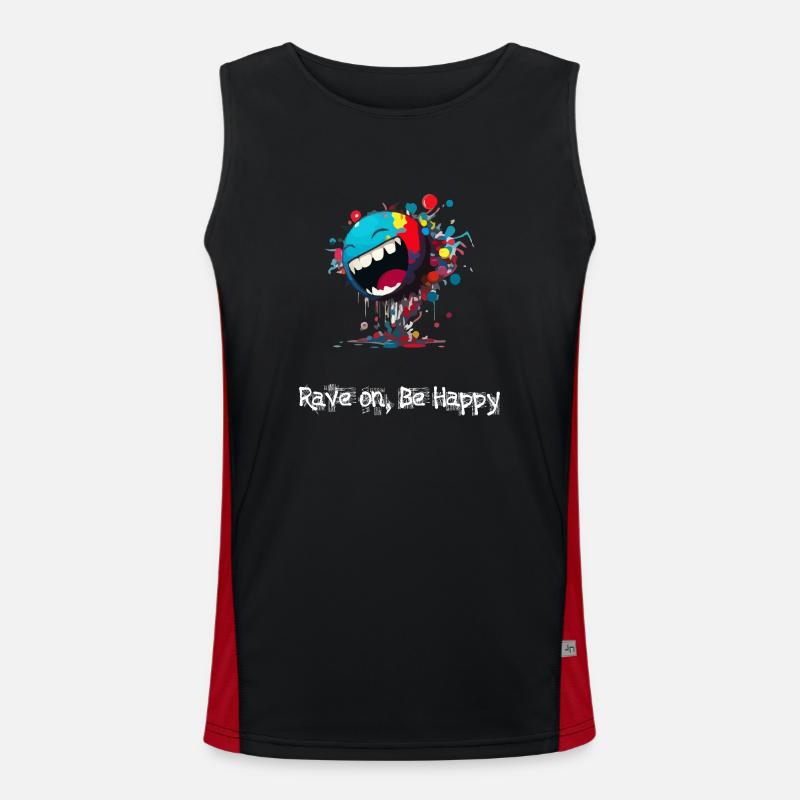 Rave on be happy Men's Functional Contrast Tank Top 