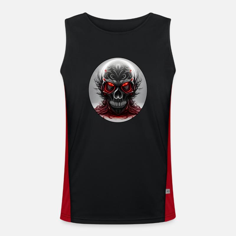 Darkside Design - Schädel Kunst 2 Funktionelles Kontrast-Tank Top für Männer 