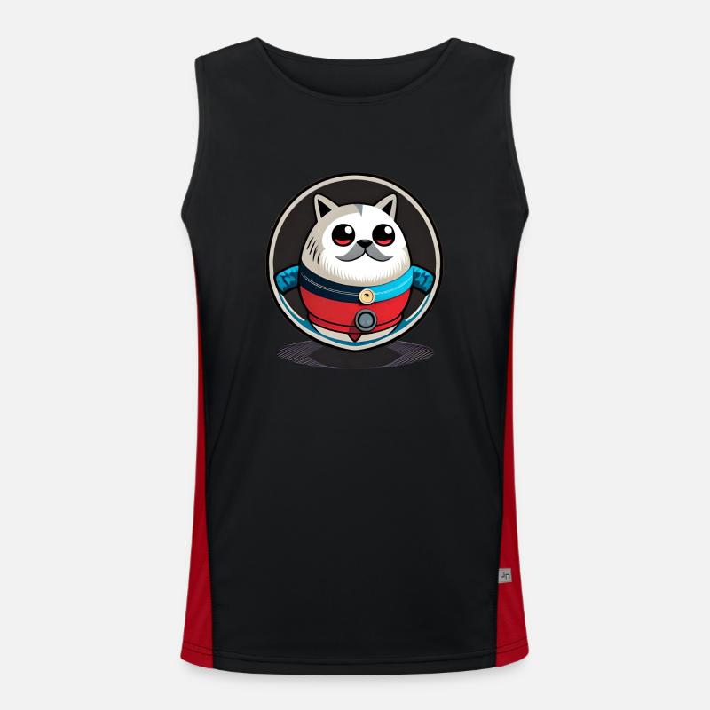 Niedliche runde Katze mit Schatten Funktionelles Kontrast-Tank Top für Männer 