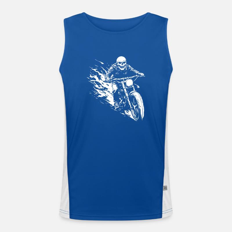 Biker Skull Motorcycle Gift Men's Functional Contrast Tank Top 