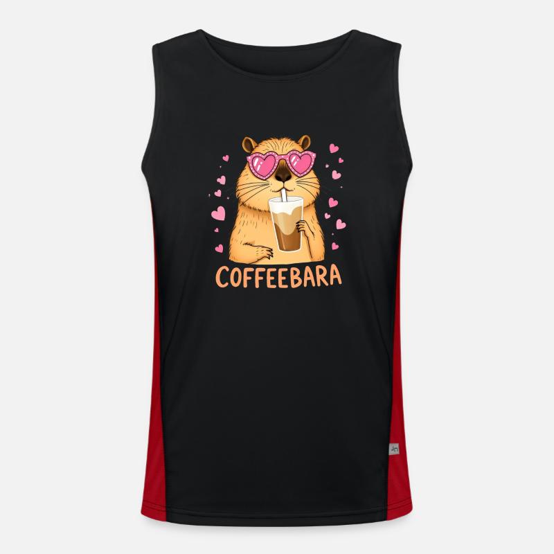 Süßes Capybara Coffeebara Funktionelles Kontrast-Tank Top für Männer 