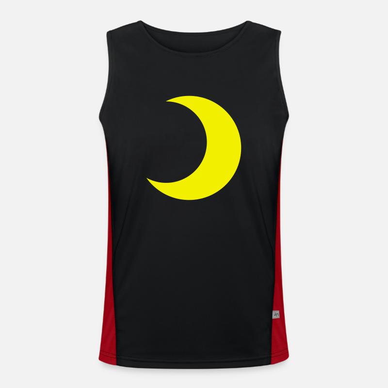 Yellow Moon Crescent Moon Men's Functional Contrast Tank Top 