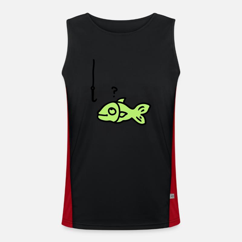 Fish fish hook Men's Functional Contrast Tank Top 