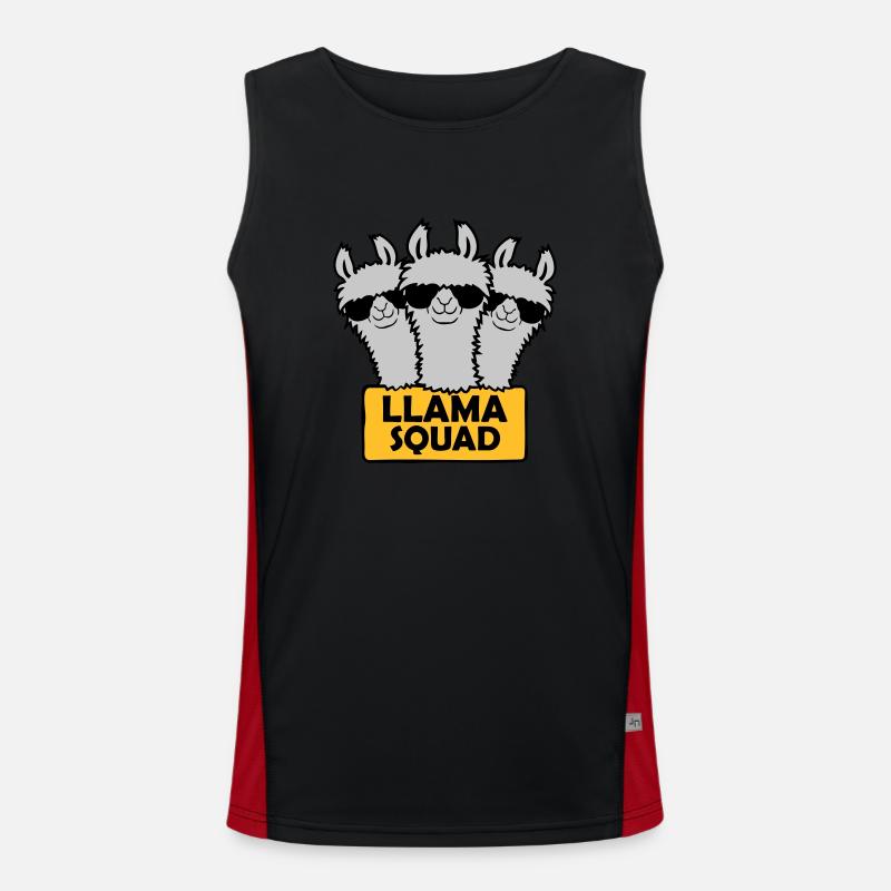 Conception de l’équipe Llama Squad - Débardeur respirant contrasté Homme  - noir/rouge