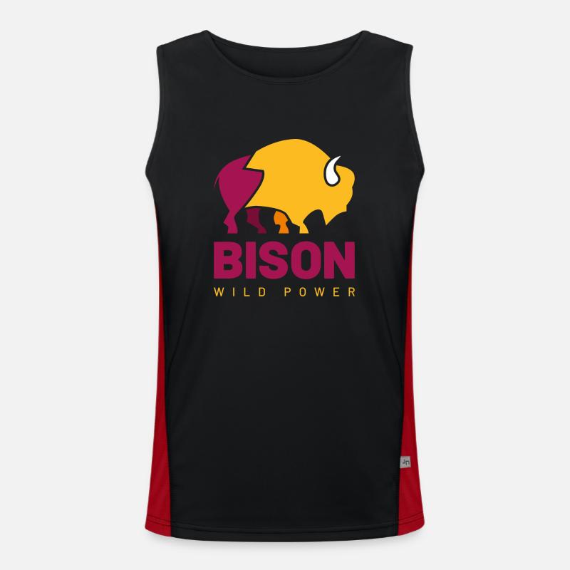 Bison sauvage Débardeur respirant contrasté Homme 