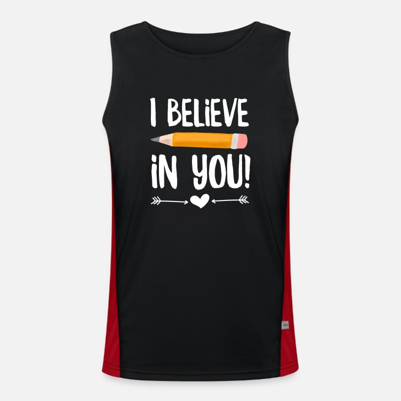 Ich glaube an dich, Lehrer. Funktionelles Kontrast-Tank Top für Männer 