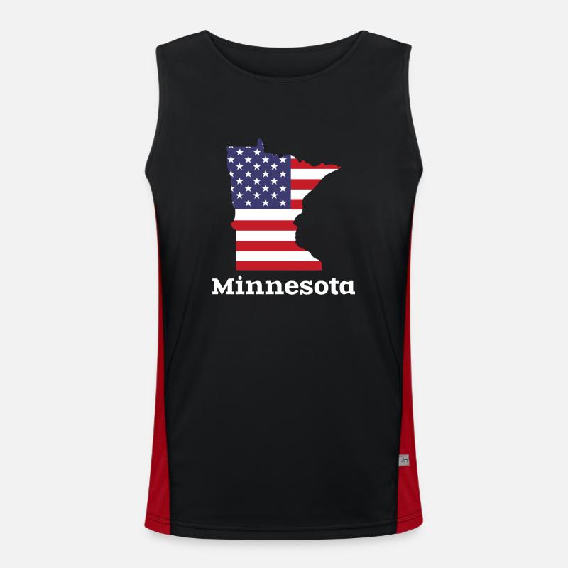 US Minnesota Kartendesign für stolze Minnesotaner Funktionelles Kontrast-Tank Top für Männer 