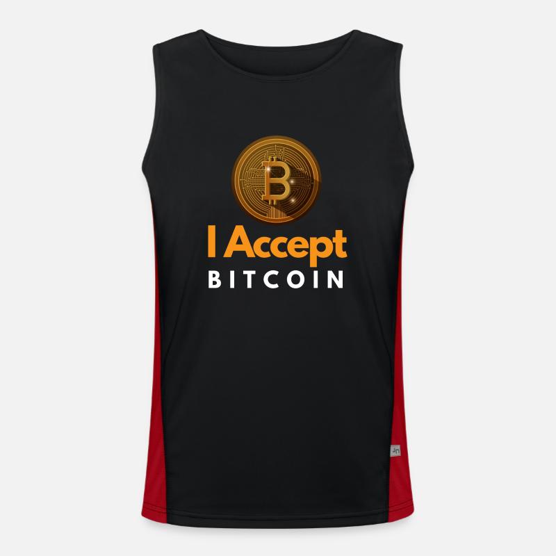 I Accept Bitcoin Men's Functional Contrast Tank Top 