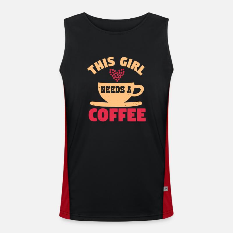 DIESES MÄDCHEN BRAUCHT EINEN KAFFEE Funktionelles Kontrast-Tank Top für Männer 