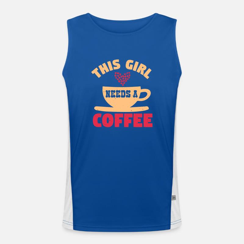 DIESES MÄDCHEN BRAUCHT EINEN KAFFEE Funktionelles Kontrast-Tank Top für Männer 