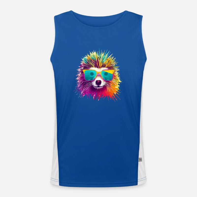 Eddy das Stachelschwein Funktionelles Kontrast-Tank Top für Männer 