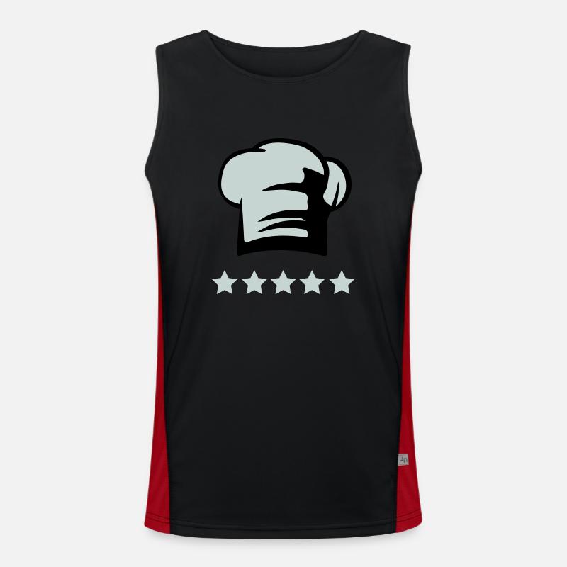 Chef's hat 5 star chef Men's Functional Contrast Tank Top 