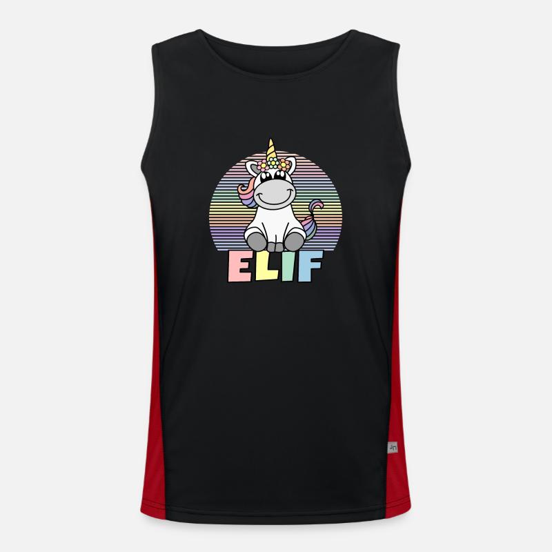 Elif Einhorn Name Funktionelles Kontrast-Tank Top für Männer 