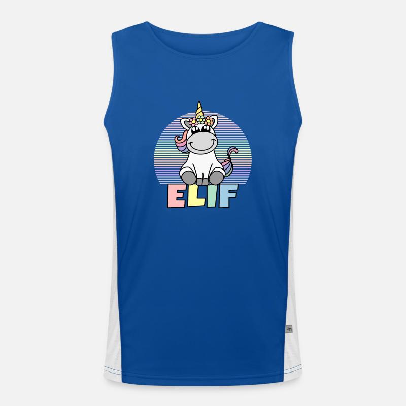 Elif Unicorn Name Men's Functional Contrast Tank Top 