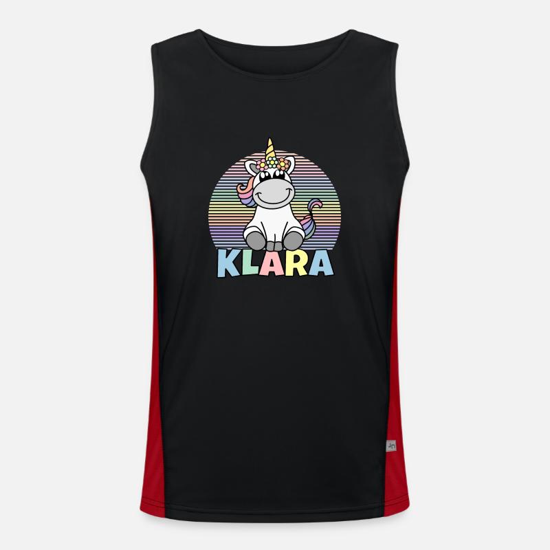 Klara Einhorn Name Funktionelles Kontrast-Tank Top für Männer 