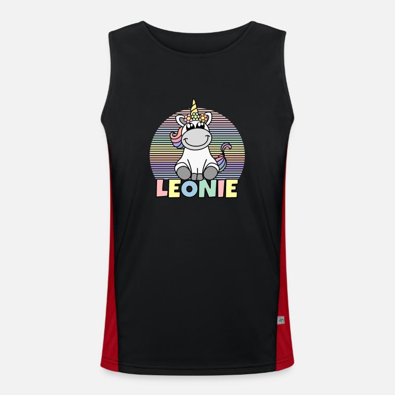 Leonie Einhorn Name Funktionelles Kontrast-Tank Top für Männer 