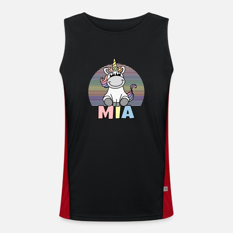 Mia Einhorn Name Funktionelles Kontrast-Tank Top für Männer 