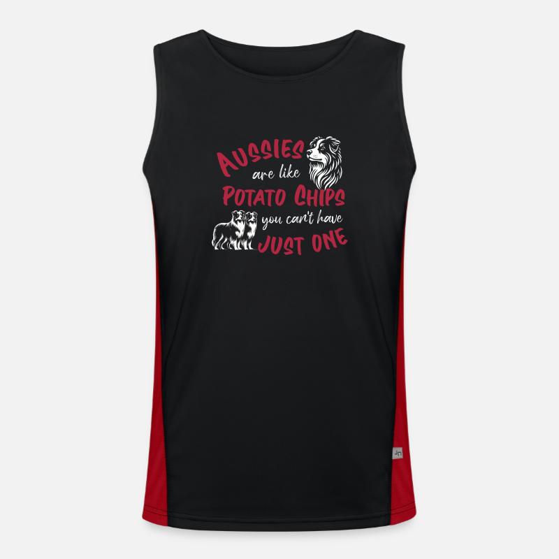 Aussies are like Potato Chips - rot Funktionelles Kontrast-Tank Top für Männer 