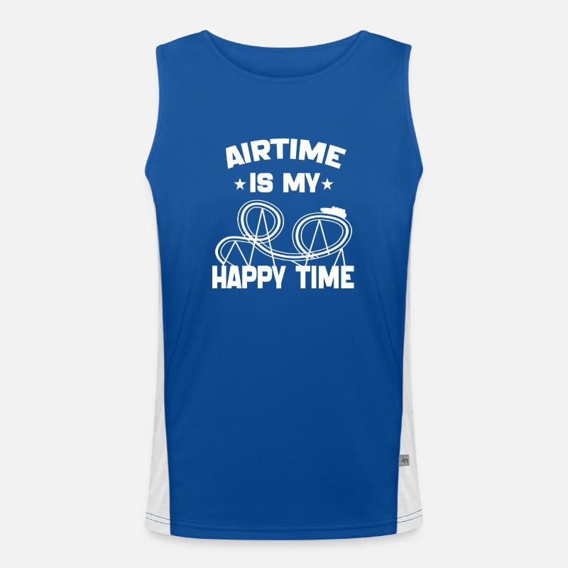 Airtime is My Happy Time Funny Roller Coaster Débardeur respirant contrasté Homme 