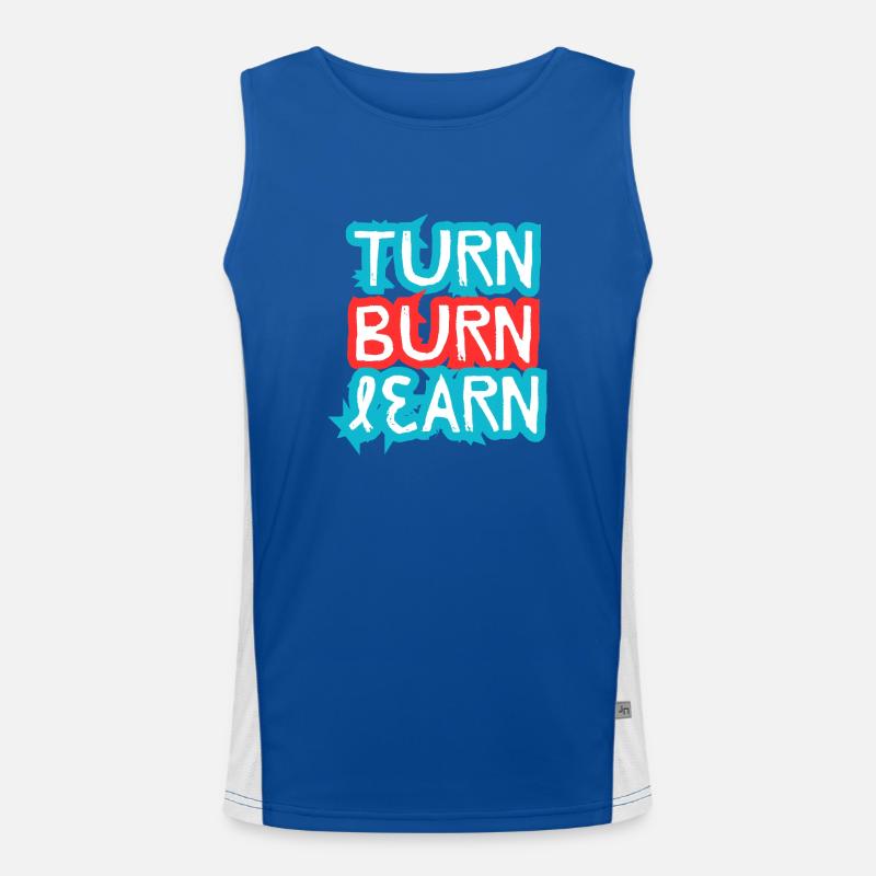 Turn, Burn, Learn Men's Functional Contrast Tank Top 