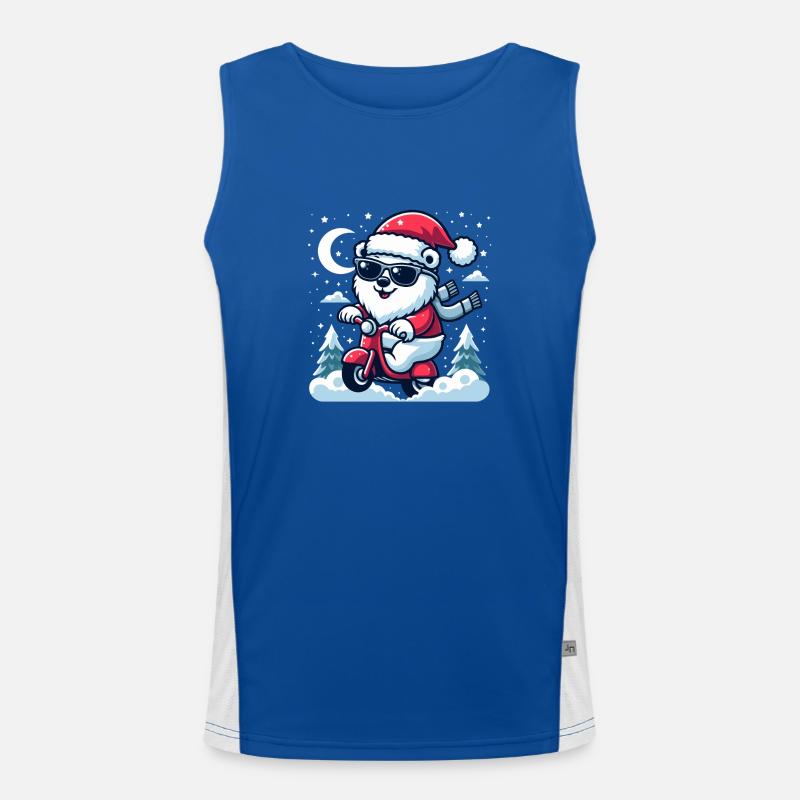 Weihnachtsspaß Eisbär Funktionelles Kontrast-Tank Top für Männer 