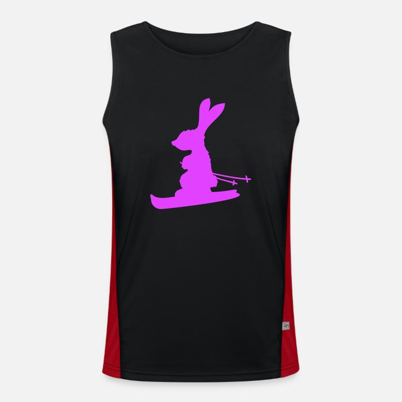 Rabbit Ski Bunny Skiing Winter Skiing Snow Men's Functional Contrast Tank Top 