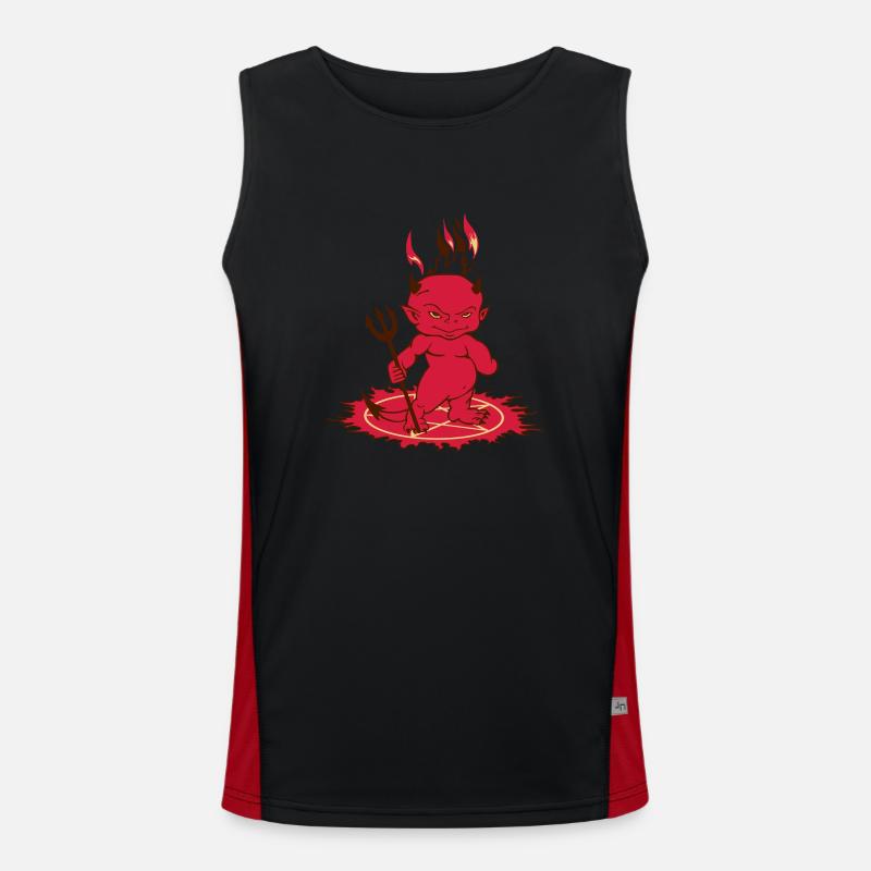 Red Flame Devil Funktionelles Kontrast-Tank Top für Männer 