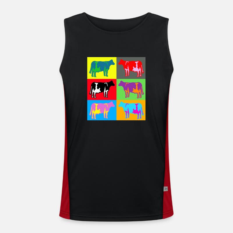 vache de couleur multicolore Débardeur respirant contrasté Homme 