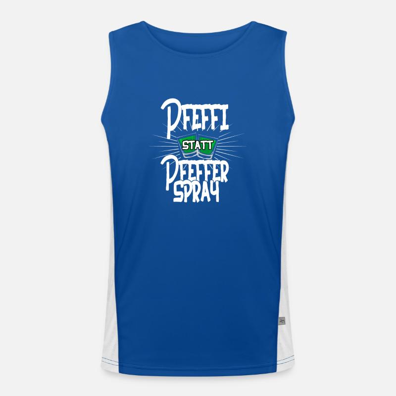 Pfeffi statt Pfefferspray Demoshirt Funktionelles Kontrast-Tank Top für Männer 