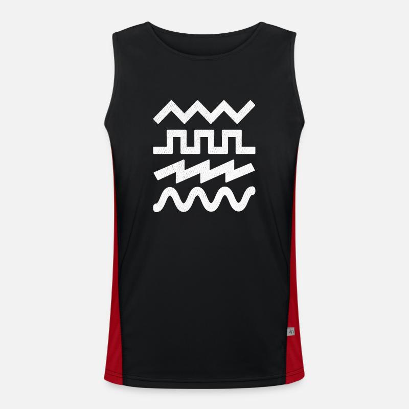 Wave synthesizer wave for electronic musician Men's Functional Contrast Tank Top 