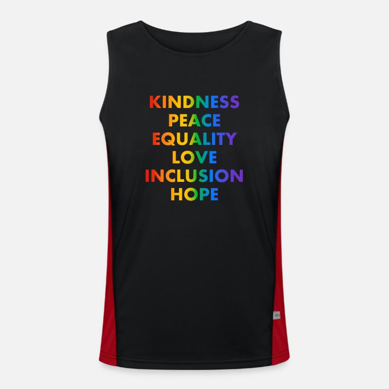KINDNESS PEACE EQUALITY LOVE INCLUSION HOPE Men's Functional Contrast Tank Top 