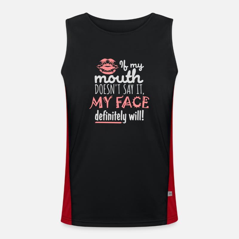 my face definitely will - Men's Functional Contrast Tank Top  - black/red
