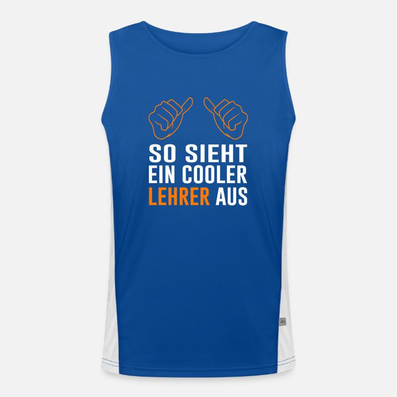 Lehrer lustiger Spruch Geschenk Schule Funktionelles Kontrast-Tank Top für Männer 