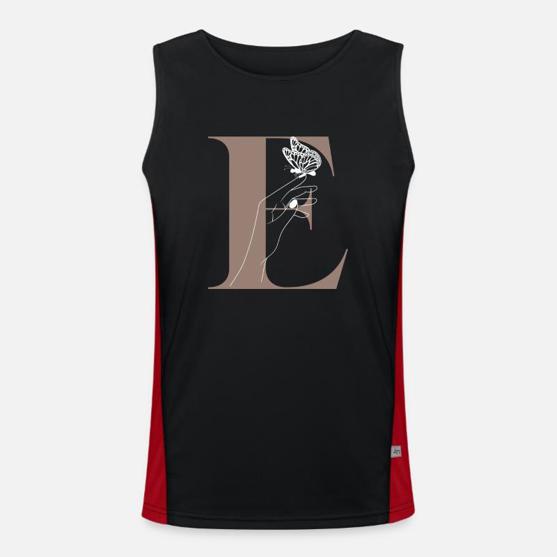 Buchstabe E Magischer Schmetterling Funktionelles Kontrast-Tank Top für Männer 