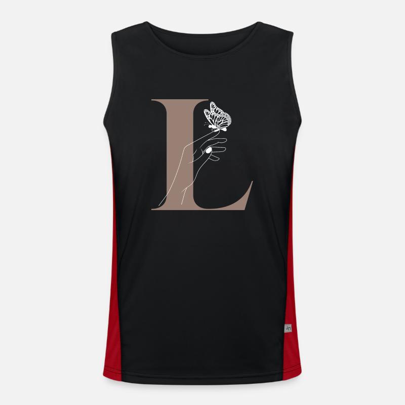 Buchstabe L Magischer Schmetterling Funktionelles Kontrast-Tank Top für Männer 