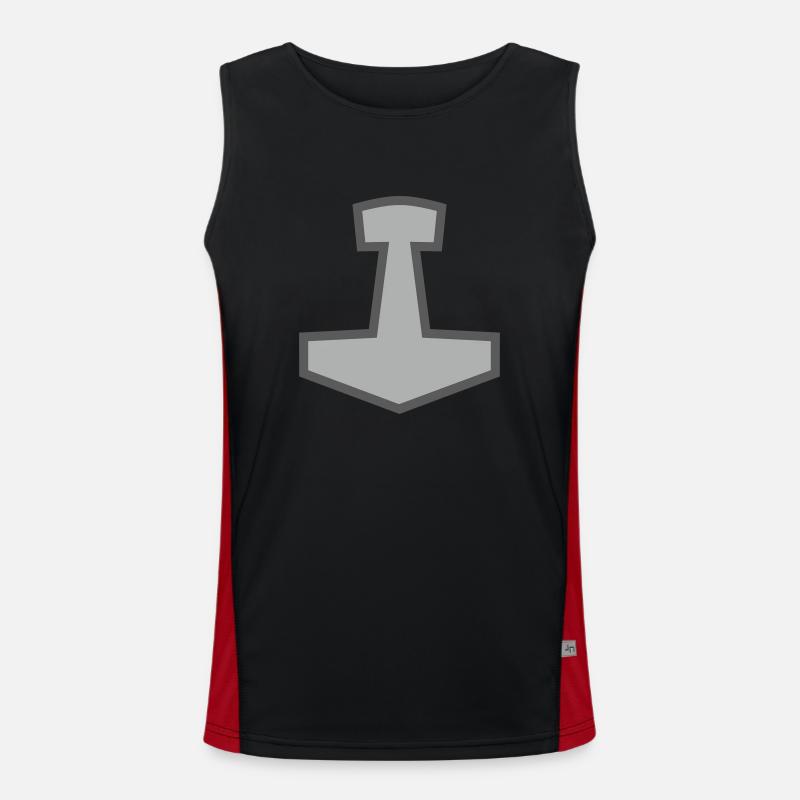 Mjölnir - Men's Functional Contrast Tank Top  - black/red