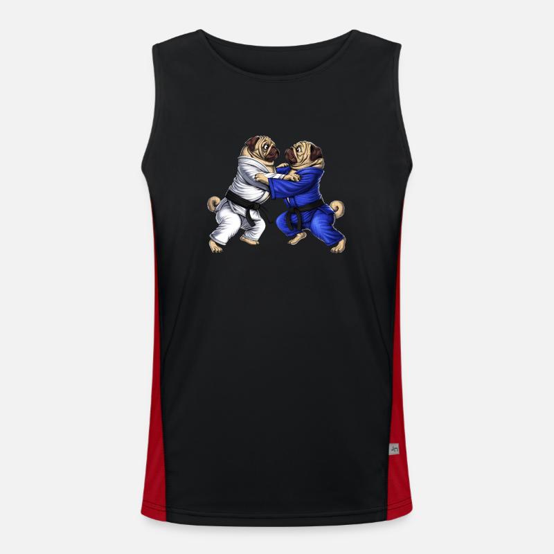 Möpse Jiu-Jitsu Ringer Funktionelles Kontrast-Tank Top für Männer 
