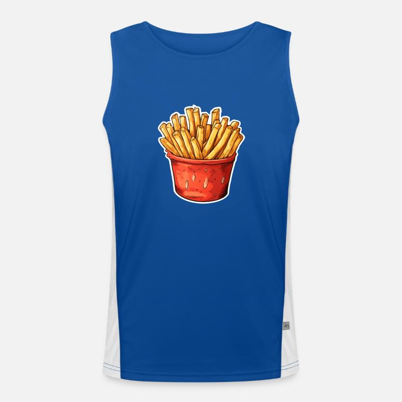 Pommes Portion Funktionelles Kontrast-Tank Top für Männer 