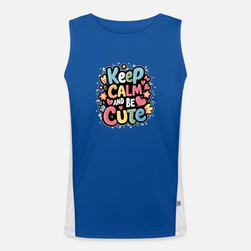 Keep calm and be cute Men's Functional Contrast Tank Top 