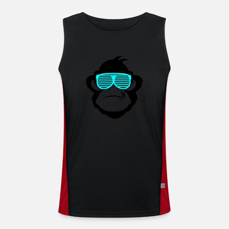 Smoking Monkey 2 - Men's Functional Contrast Tank Top  - black/red