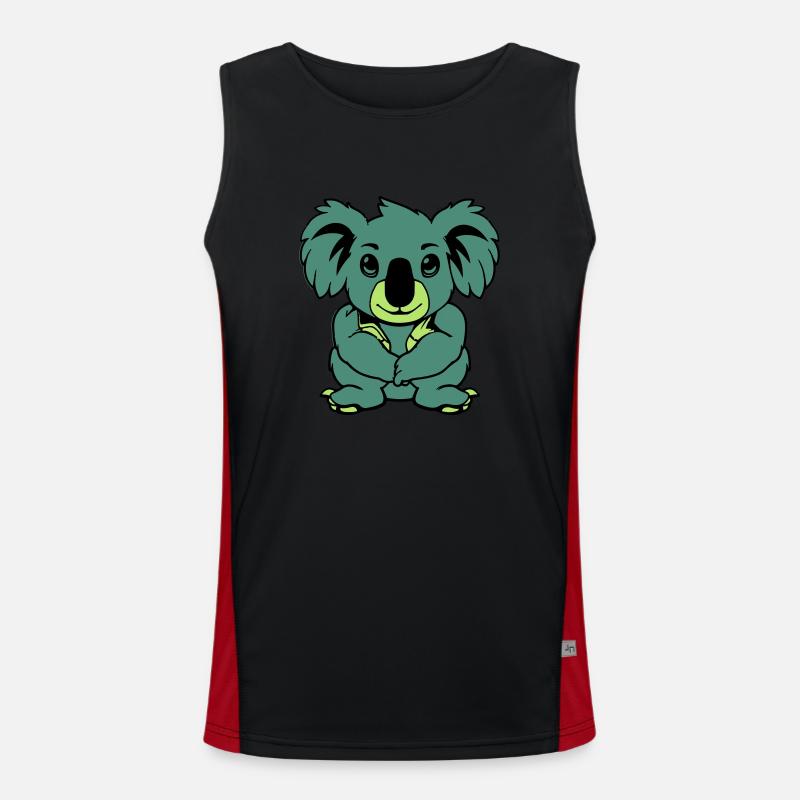 Koala Bear Comic Animal Men's Functional Contrast Tank Top 