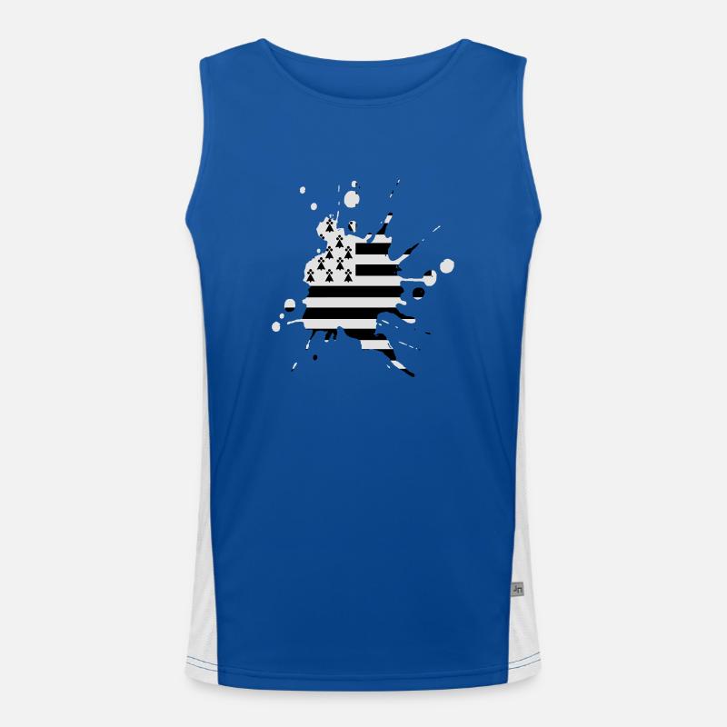 UK flag patch 2 Men's Functional Contrast Tank Top 