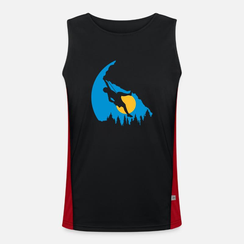 Trees Sun Climbing Silhouette Men's Functional Contrast Tank Top 